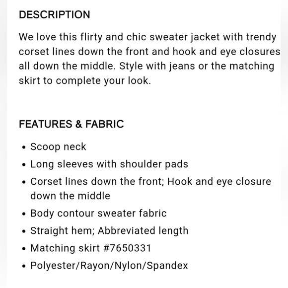 ❤️ NWT! EXPRESS BODY CONTOUR CORSET SWEATER JACKET TOP, SMALL - Picture 14 of 15